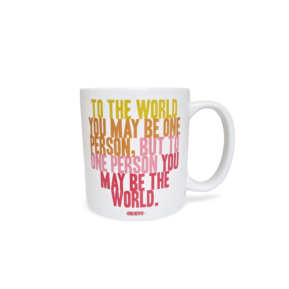 Quotable Mug White Ceramic Inspirational Rainbow Letters 14 Oz Coffee Tea Cup